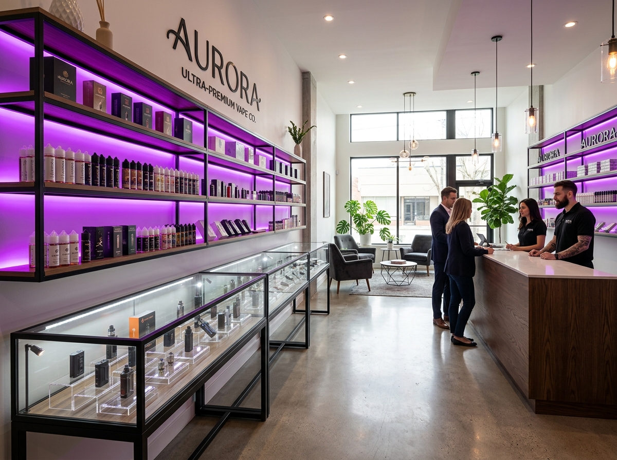 Interior view of Clute Smoke Shop clean retail store layout
